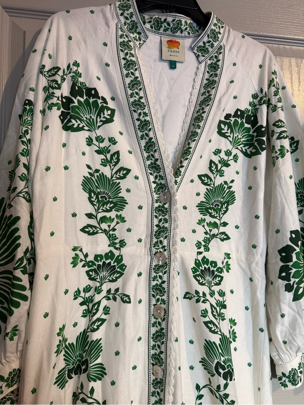 Farm Rio Forest soul off white maxi dress large - Picture 10 of 13